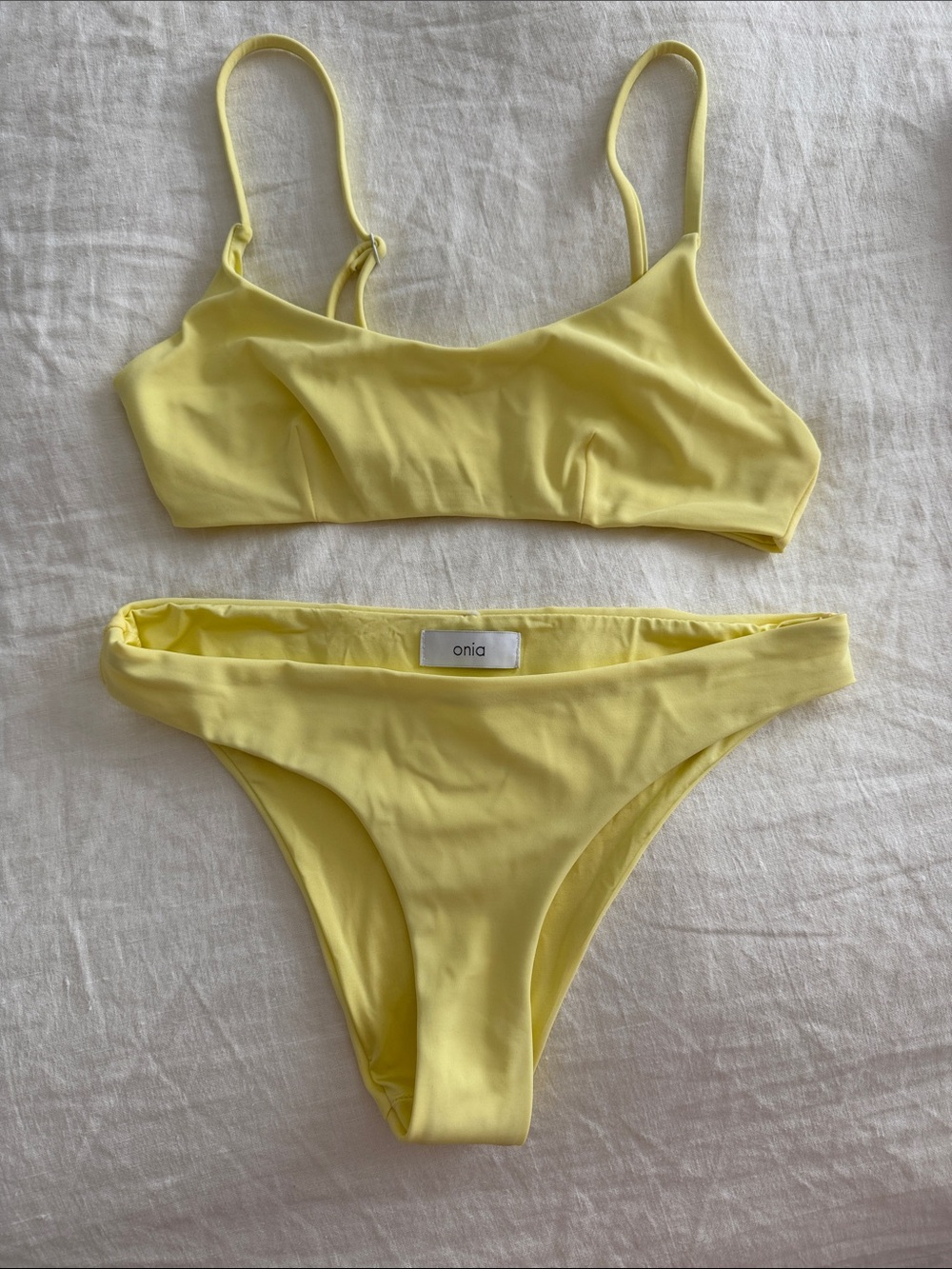 Onia Sunny Yellow Scoop Bikini Set